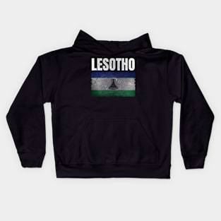 Distressed Lesotho Flag Graphic Gifts for Men Women Kids Basotho Kids Hoodie